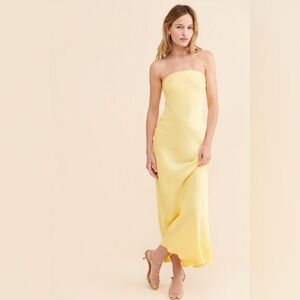 Summer Away x Free People Yellow Matera Strapless Maxi Dress Vacation Wedding